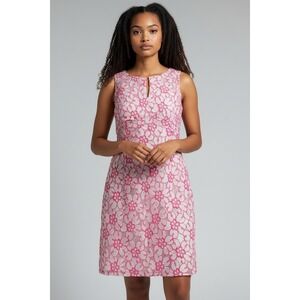 Lilly‎ Pulitzer Daena Fiesta Barbiecore Pink White Floral Lined Mini Dress 8